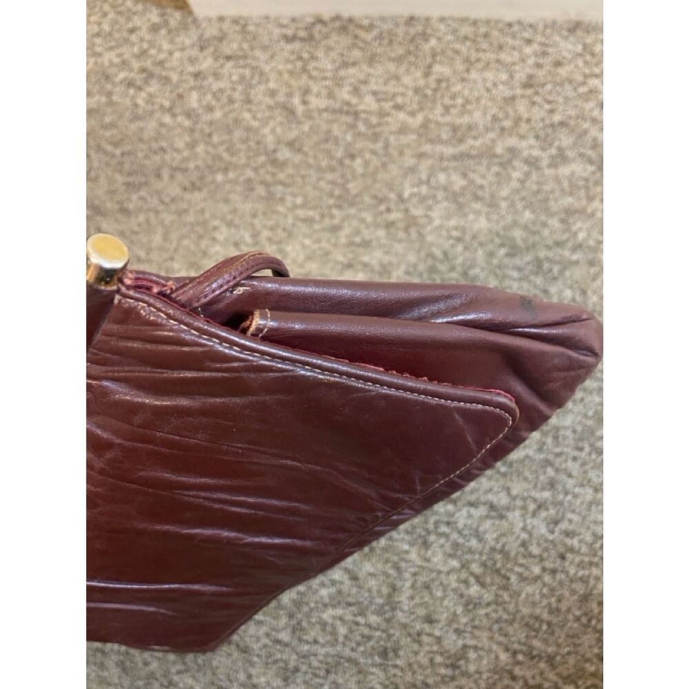 Elegant Dark Brown Leather Shoulder Bag with Fold-Over Flap - Picture 8 of 16